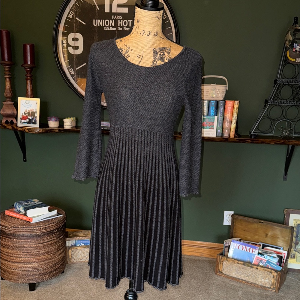 Calvin Klein Black Knit Midi Dress